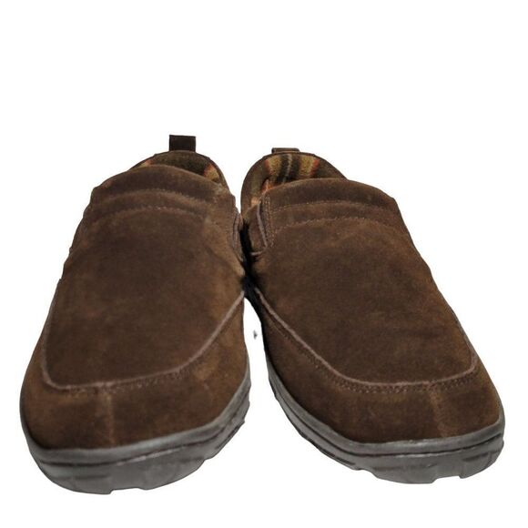 Clarks Slippers Mens Size 12 Slip On Brown Suede Indoor Outdoor Removable Insole main image 6